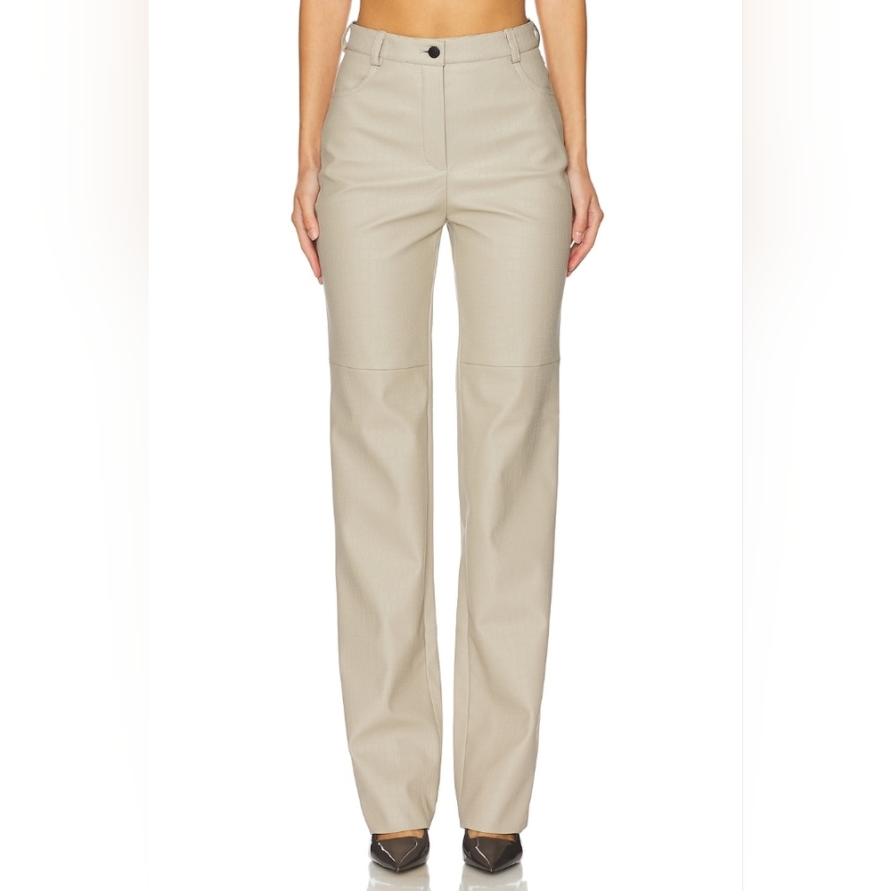 New CULTNAKED Killa Trousers Pants Faux Leather Cream Gray Nardo Sz Medium